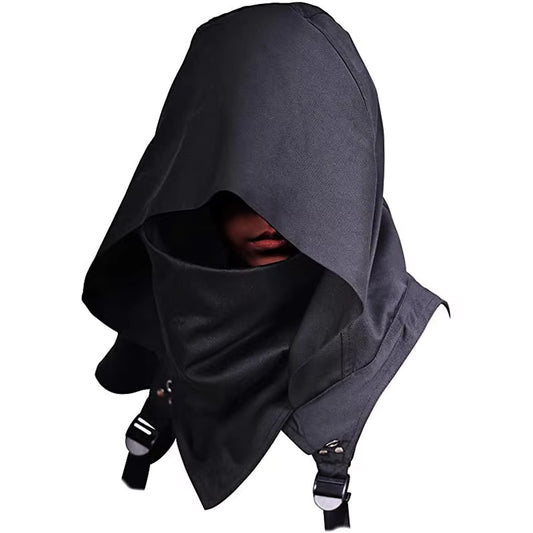 Hooded Cloak Cape Cowl Adult Cyberpunk Costumes Pagan Accessory Cosplay Medieval Assassin Hat Warrior Outfit and Daily Wear